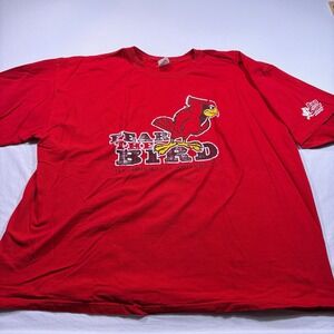 Illinois State University Fear the Bird Red Cardinal‎ Mascot T Shirt 3XL